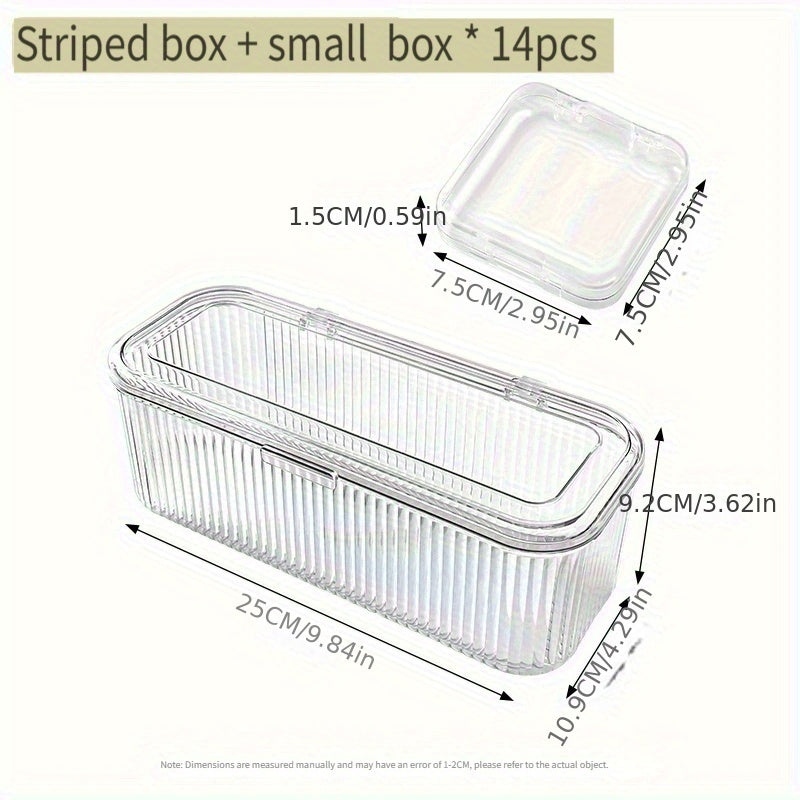With Lid And Drawer Clear Plastic Jewelry Organizer Set: Perfect for Hand Strands, Bracelets, And Necklaces - Diy Crafts, Beading Storage, Beading&Jewelry Making