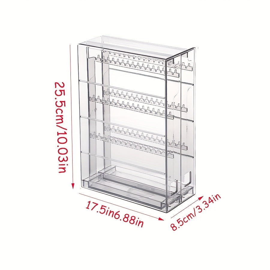 1pc Clear Acrylic Jewelry Storage Box, 2 Drawers 6 Layers Jewelry Storage Rack - Jewelry/Accessories Organizer - Necklace Display Rack - Multi-Function Earrings, Necklaces, Bracelets, Rings, Pendants Organizer for Home Jewelry Storage - Transparent Design