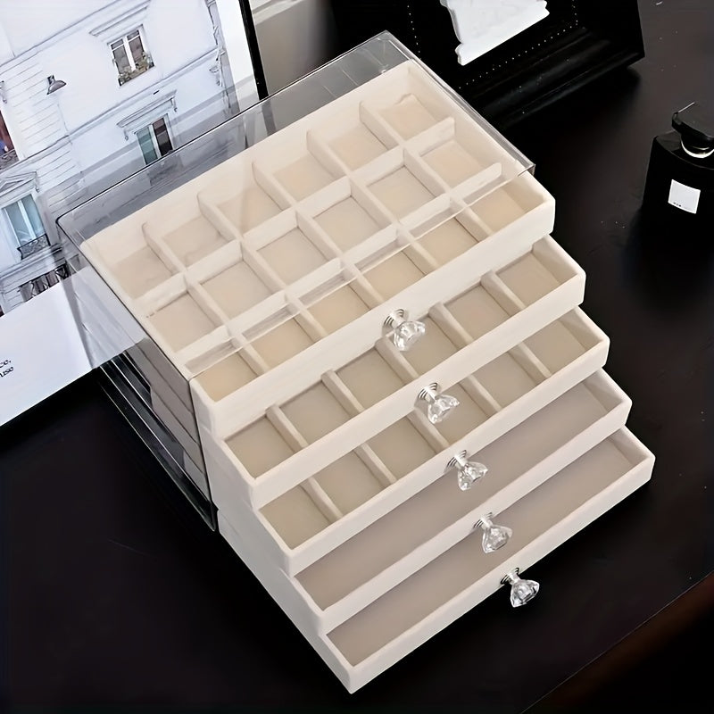 Classic and Elegant 5-Layer Jewelry Box, Lightweight & Portable with Sturdy Design for Secure Storage on the Go, Jewelry Boxes