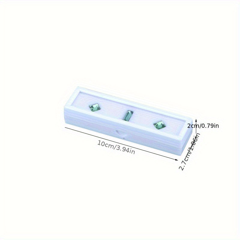 12pcs 1.06x3.94inch Faux Display Plastic Box Storage Container for Faux Stand Organizer Transparent Acrylic Cover and White Foam Suitable for Gem Jewelry Accessories Display