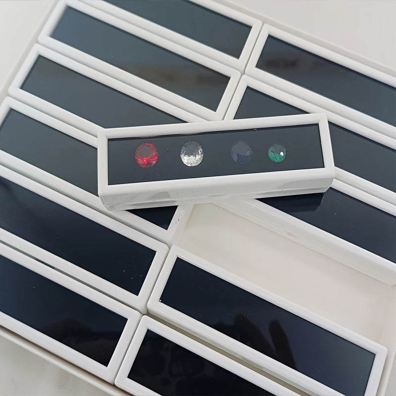12pcs 1.06x3.94inch Faux Display Plastic Box Storage Container for Faux Stand Organizer Transparent Acrylic Cover and White Foam Suitable for Gem Jewelry Accessories Display