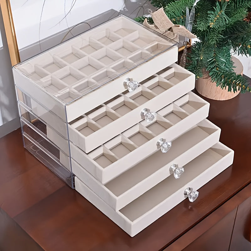 Classic and Elegant 5-Layer Jewelry Box, Lightweight & Portable with Sturdy Design for Secure Storage on the Go, Jewelry Boxes