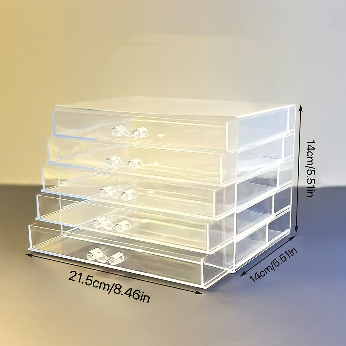 A 5-Layer Transparent Acrylic Desk Organizer with Drawers - a Modern, Multifunctional Storage Solution for Cosmetics, Stationery, And Office Supplies, Desk Storage Box | Stylish Storage Box | Plastic Drawers, Desk Drawer Organizer, Jewelry Box, Jewelry