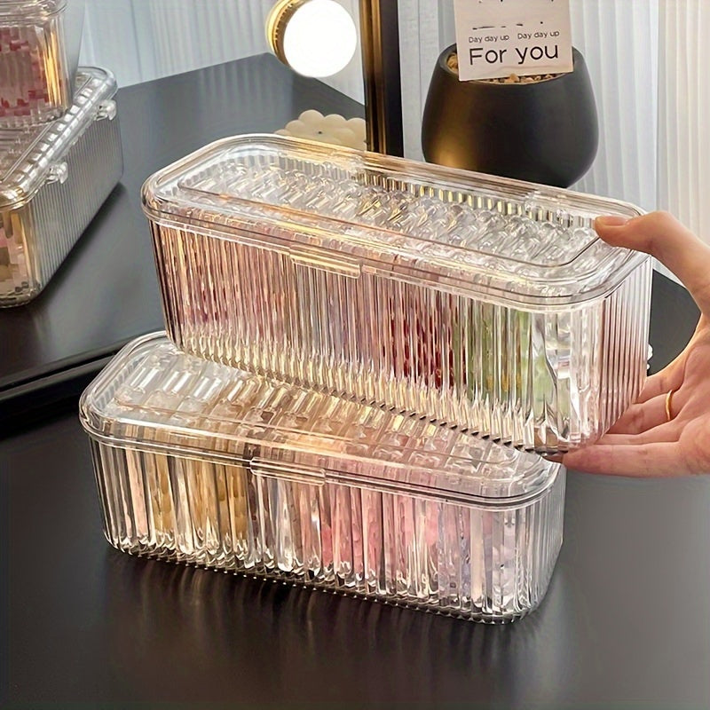 With Lid And Drawer Clear Plastic Jewelry Organizer Set: Perfect for Hand Strands, Bracelets, And Necklaces - Diy Crafts, Beading Storage, Beading&Jewelry Making