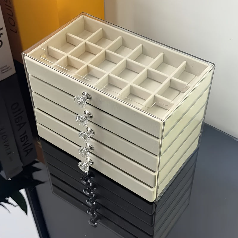 Classic and Elegant 5-Layer Jewelry Box, Lightweight & Portable with Sturdy Design for Secure Storage on the Go, Jewelry Boxes
