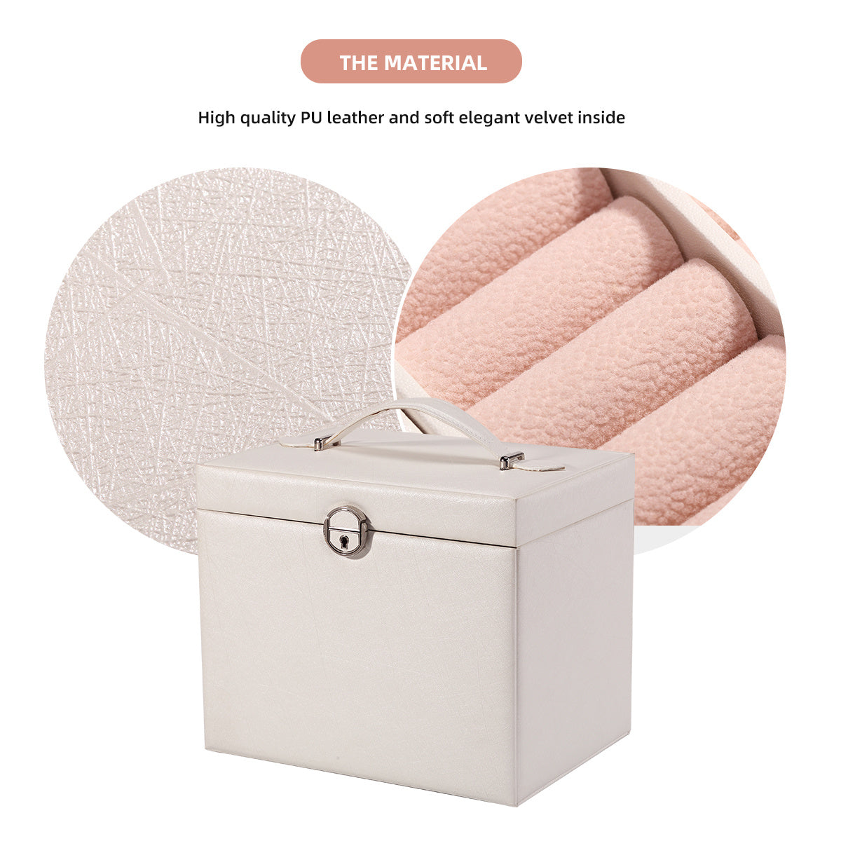 [1pc Multi-layer Jewelry] 1pc Multi-layer Jewelry Box, Jewelry Storage Box With Drawers, Jewelry Storage Holder With Mirror