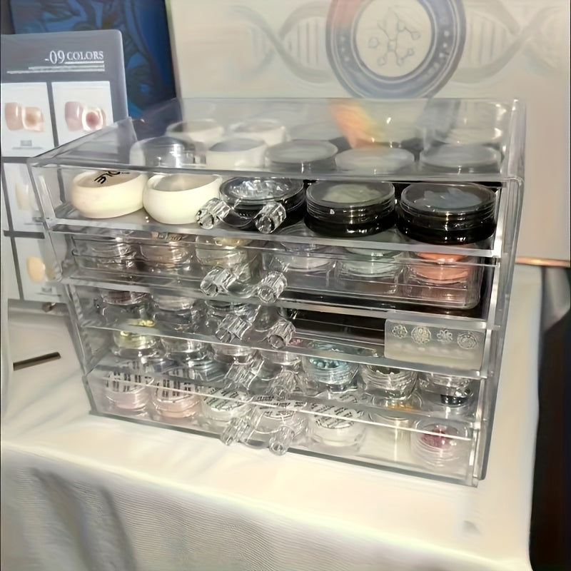 A 5-Layer Transparent Acrylic Desk Organizer with Drawers - a Modern, Multifunctional Storage Solution for Cosmetics, Stationery, And Office Supplies, Desk Storage Box | Stylish Storage Box | Plastic Drawers, Desk Drawer Organizer, Jewelry Box, Jewelry