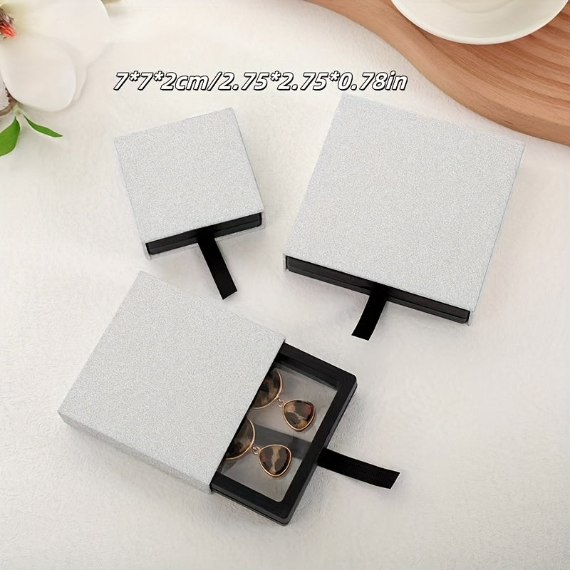 10pcs Classic Plastic Jewelry Box Drawer Organizer, Multipurpose Rectangle Storage Display Case for Rings, Earrings, Nails - No Electricity Needed, Jewelry Boxes
