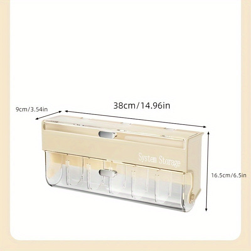 Fashionable Light Yellow Hair Accessory Storage Box - Multi-Layer Dust-Proof And High Quality Storage Container, Suitable for Jewelry, Hair Bands, Hair Clips, Etc. - Wall-Mounted, No Need for Drilling, Jewelry Box, Jewelry Boxes