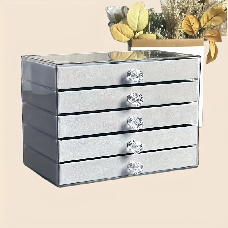 Large Capacity Jewelry Organizer Box - Elegant White with Golden Handles, Multi-Compartment Storage for Bracelets, Watches, Rings & Necklaces, Durable Plastic Desktop Organizer for Home & Office, Jewelry Box, Jewelry Boxes