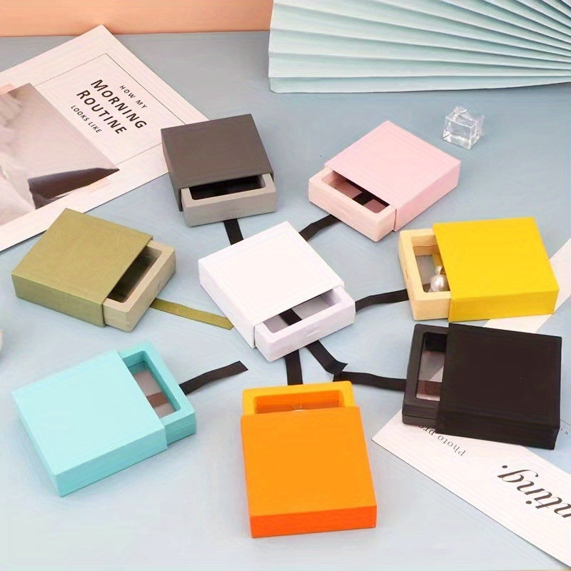 10pcs Classic Plastic Jewelry Box Drawer Organizer, Multipurpose Rectangle Storage Display Case for Rings, Earrings, Nails - No Electricity Needed, Jewelry Boxes